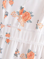 Spring Women Clothing Sweet Lace Stitching Printing Slip Dress FRIDAY