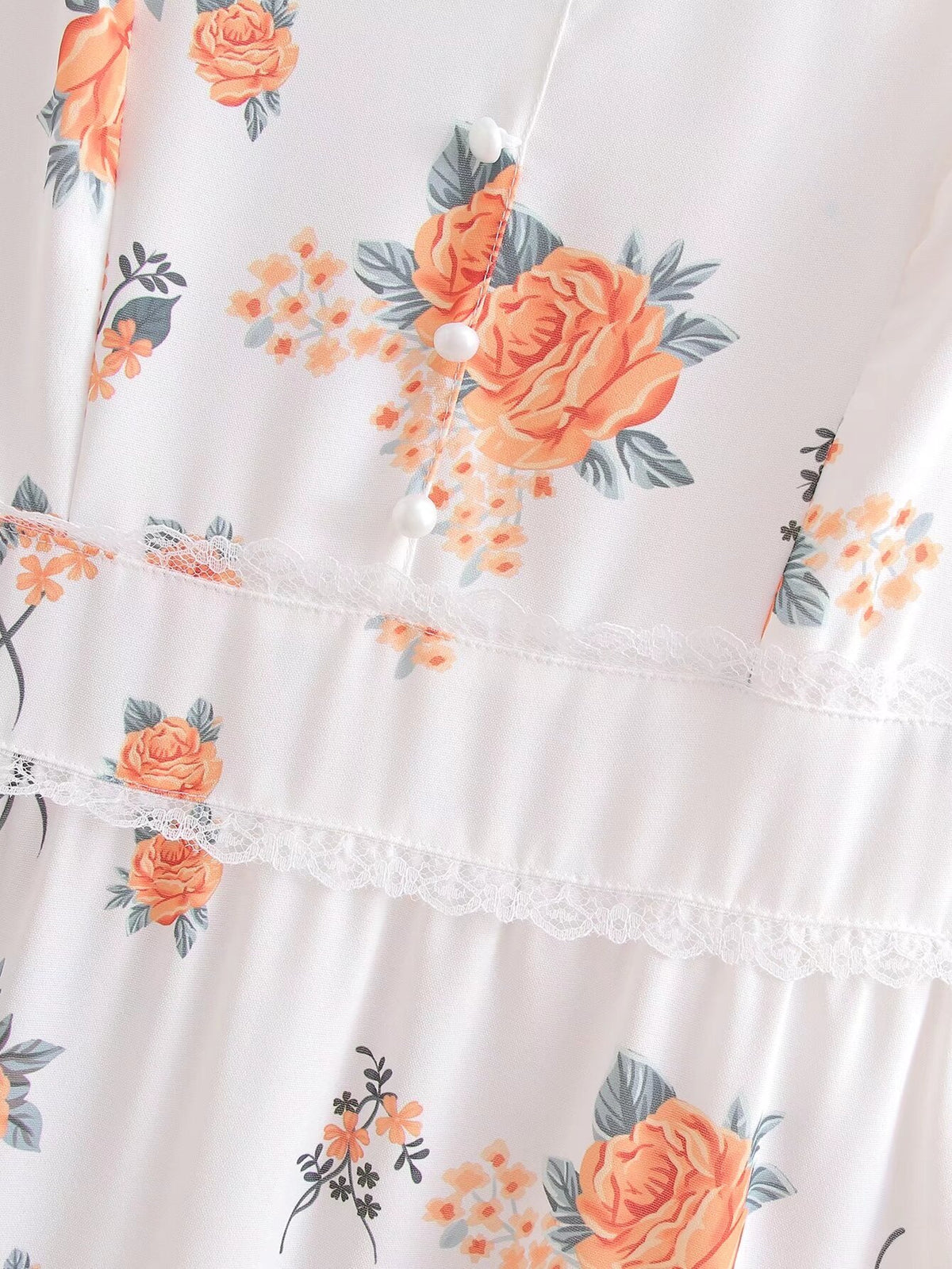 Spring Women Clothing Sweet Lace Stitching Printing Slip Dress FRIDAY