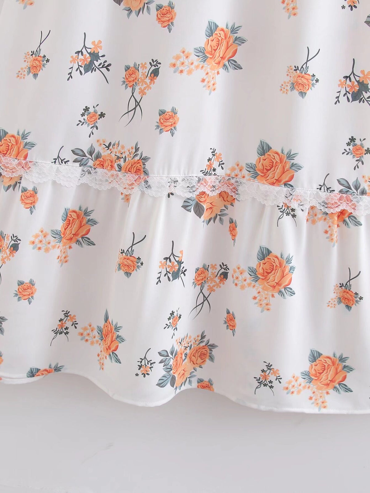 Spring Women Clothing Sweet Lace Stitching Printing Slip Dress FRIDAY