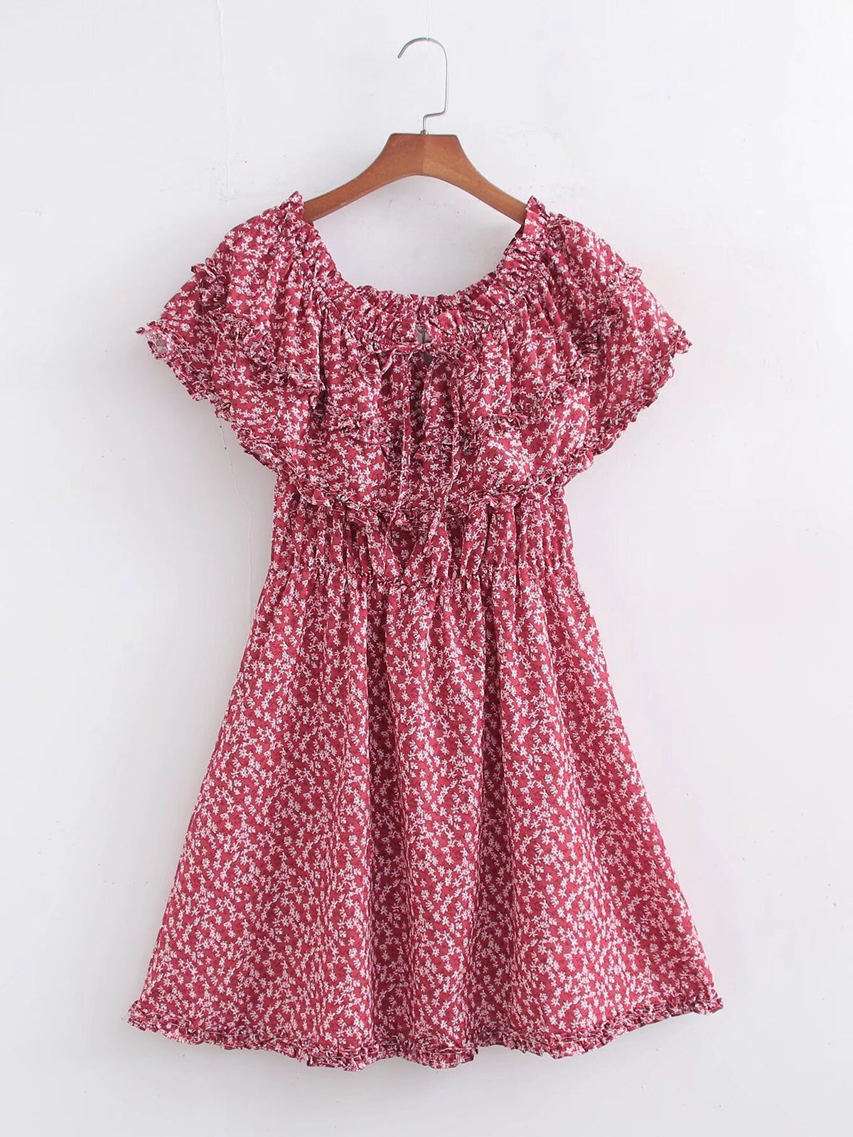 Summer Women Clothing Ruffles Beach Vacation Printed Dress FRIDAY