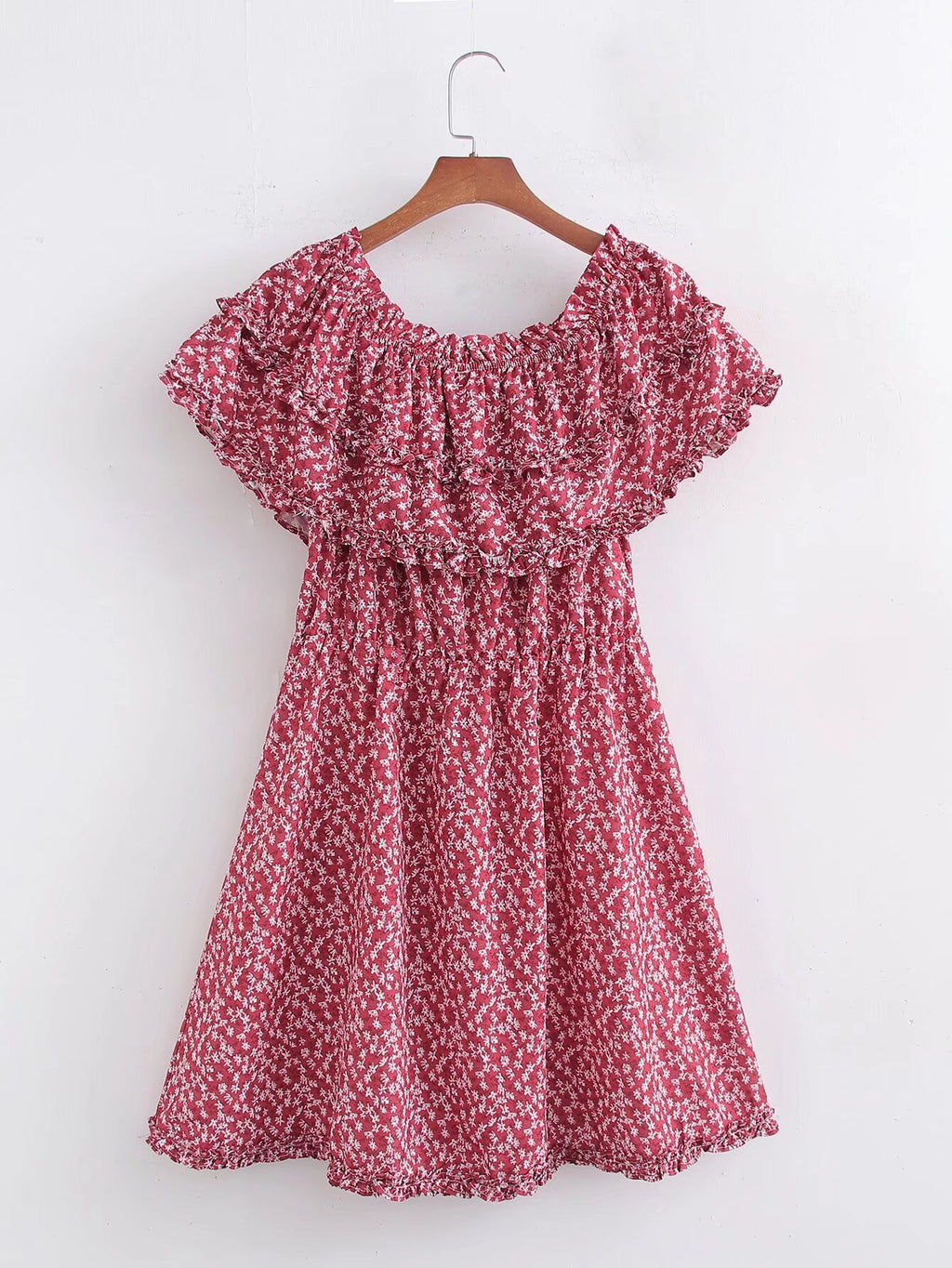 Summer Women Clothing Ruffles Beach Vacation Printed Dress FRIDAY