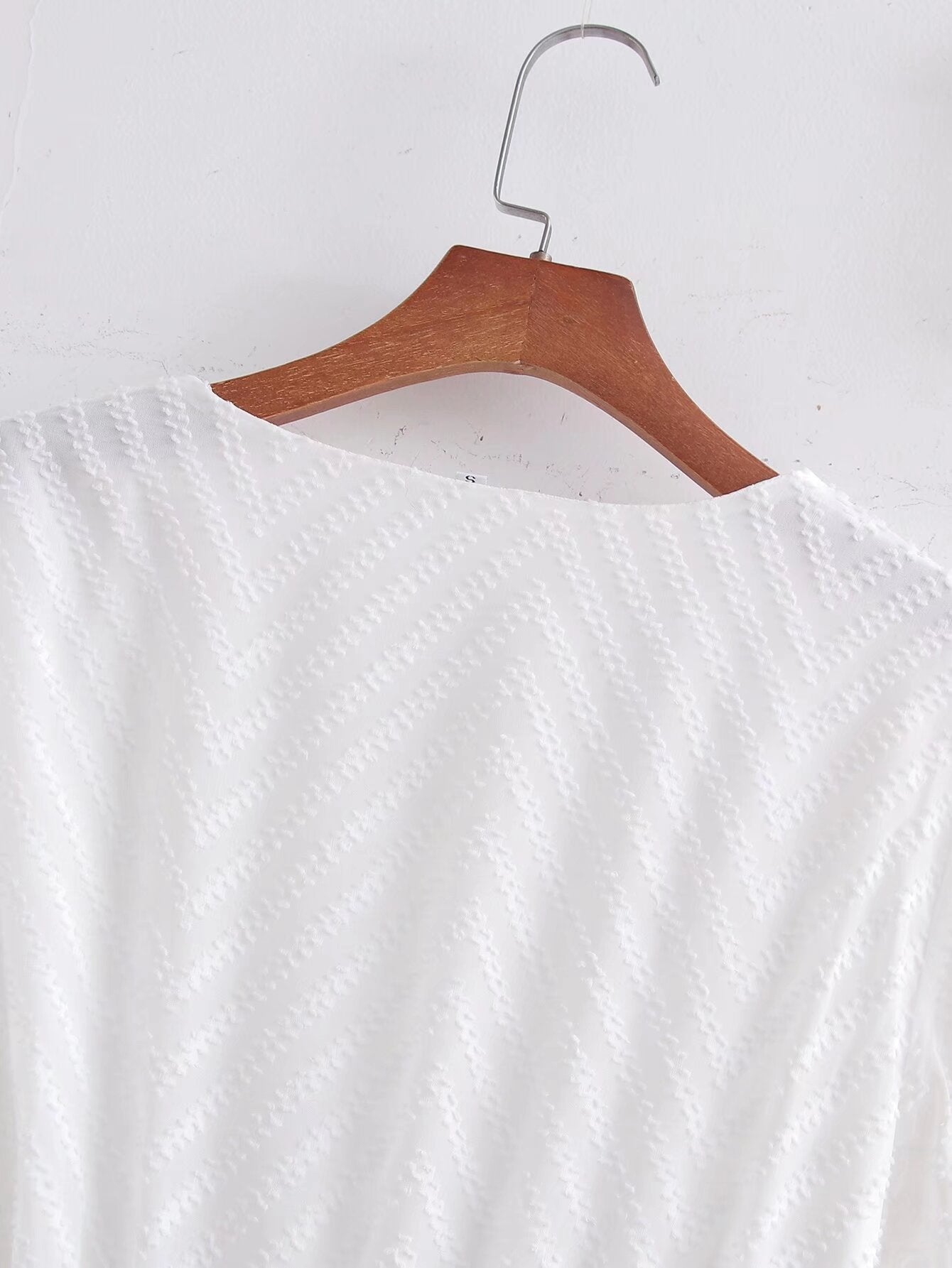 Spring Women Clothing Simple Graceful V neck Solid Color Short Sleeve Dress FRIDAY