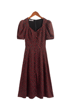 Street Short Sleeve Polka Dot Print High Waist Dress Women Sexy Floral Wrapped Chest Casual Split Dress PullWind