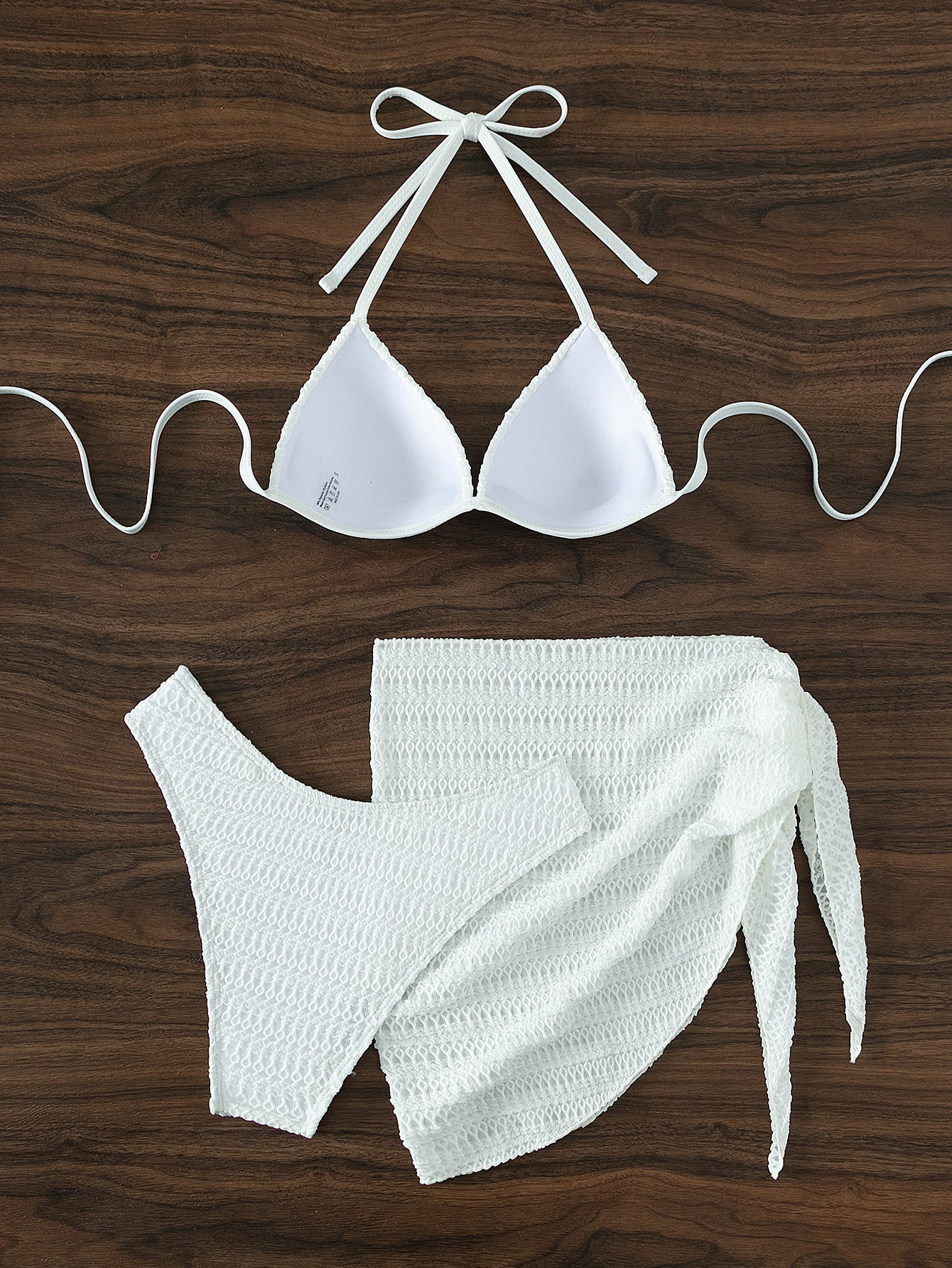 White Halter Sexy Bikini Swimsuit Swimsuit Women Three Point Bikini