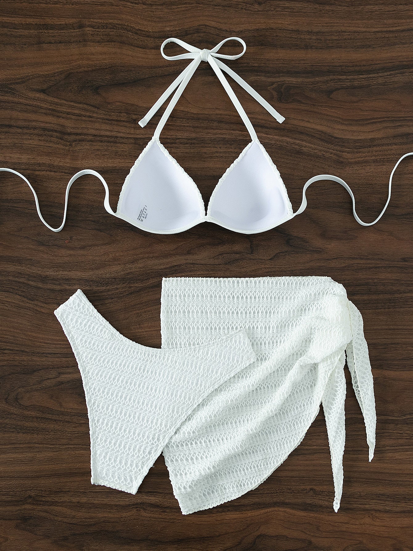 White Halter Sexy Bikini Swimsuit Swimsuit Women Three Point Bikini BALANCE