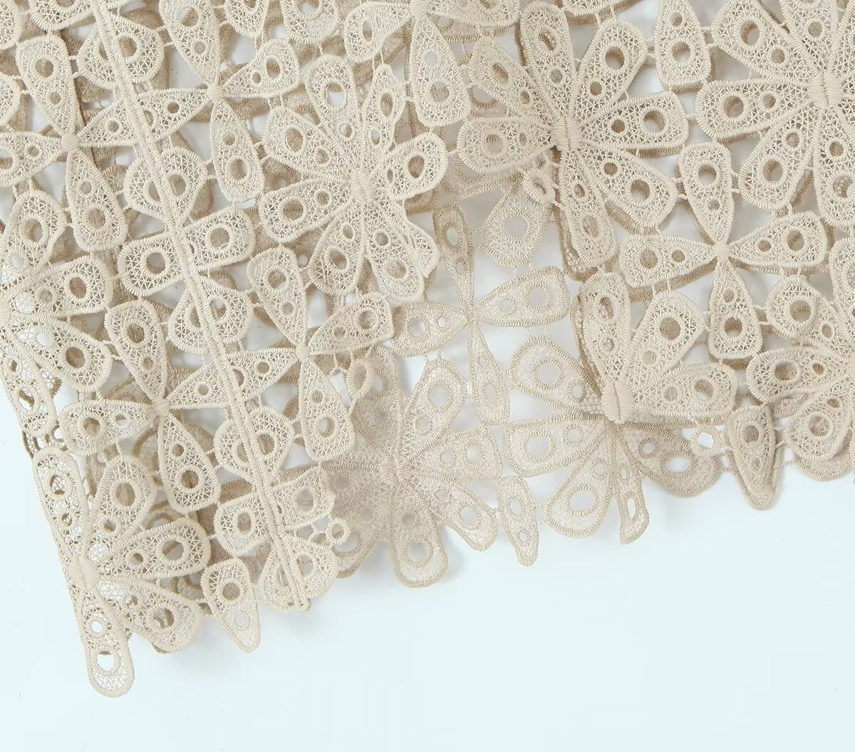 Summer Three Color Craft Floral Lace Vest Irregular Asymmetric Top