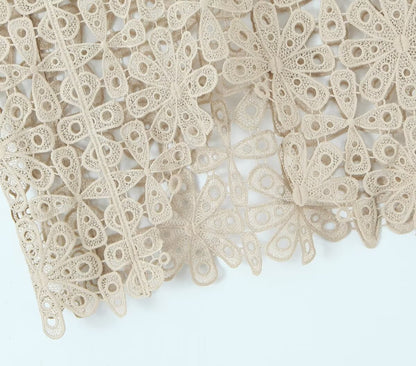 Summer Three Color Craft Floral Lace Vest Irregular Asymmetric Top