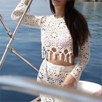 Autumn Women Round Neck Knitted Top