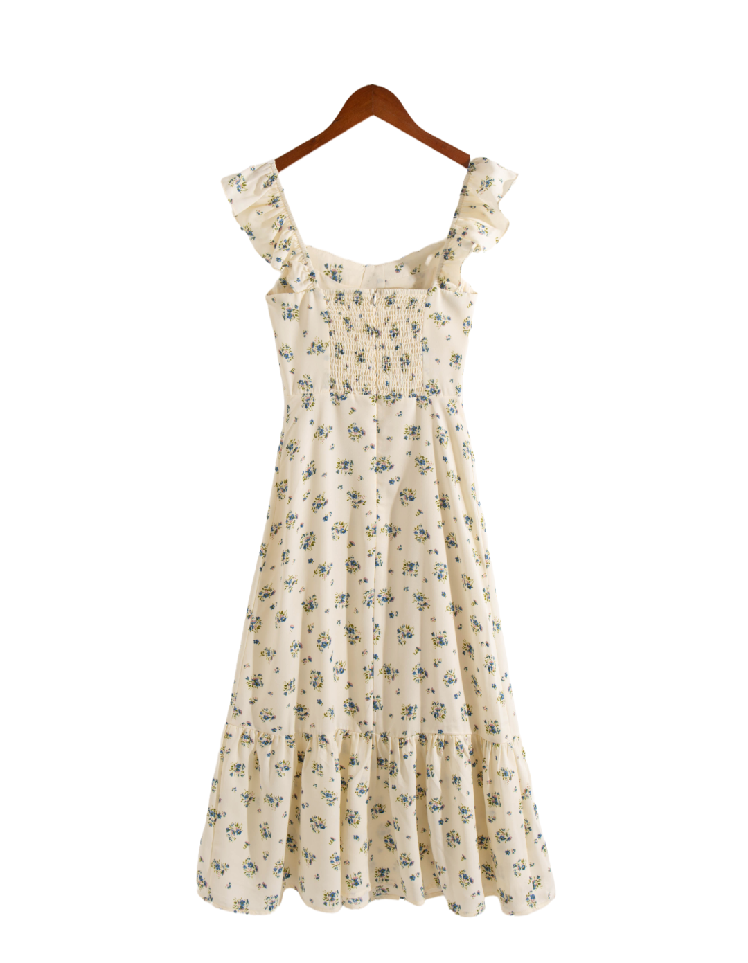 Winter Casual Large Swing Dress Square Collar Flying Sleeves Printed Dress PullWind