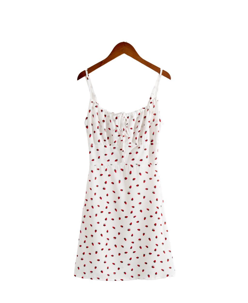 Winter French Girl Pastoral Cute Strawberry Small Printed Casual Strap Dress PullWind