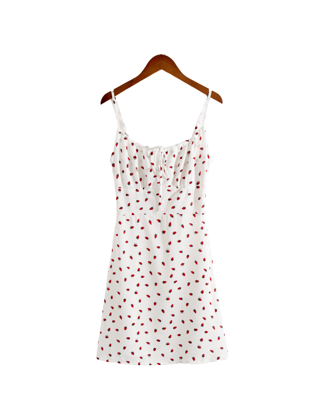 Winter French Girl Pastoral Cute Strawberry Small Printed Casual Strap Dress PullWind