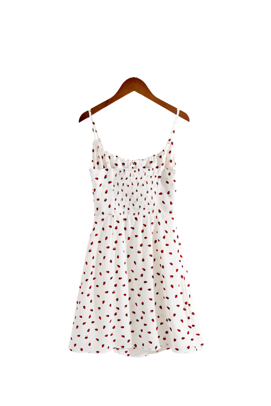 Winter French Girl Pastoral Cute Strawberry Small Printed Casual Strap Dress PullWind