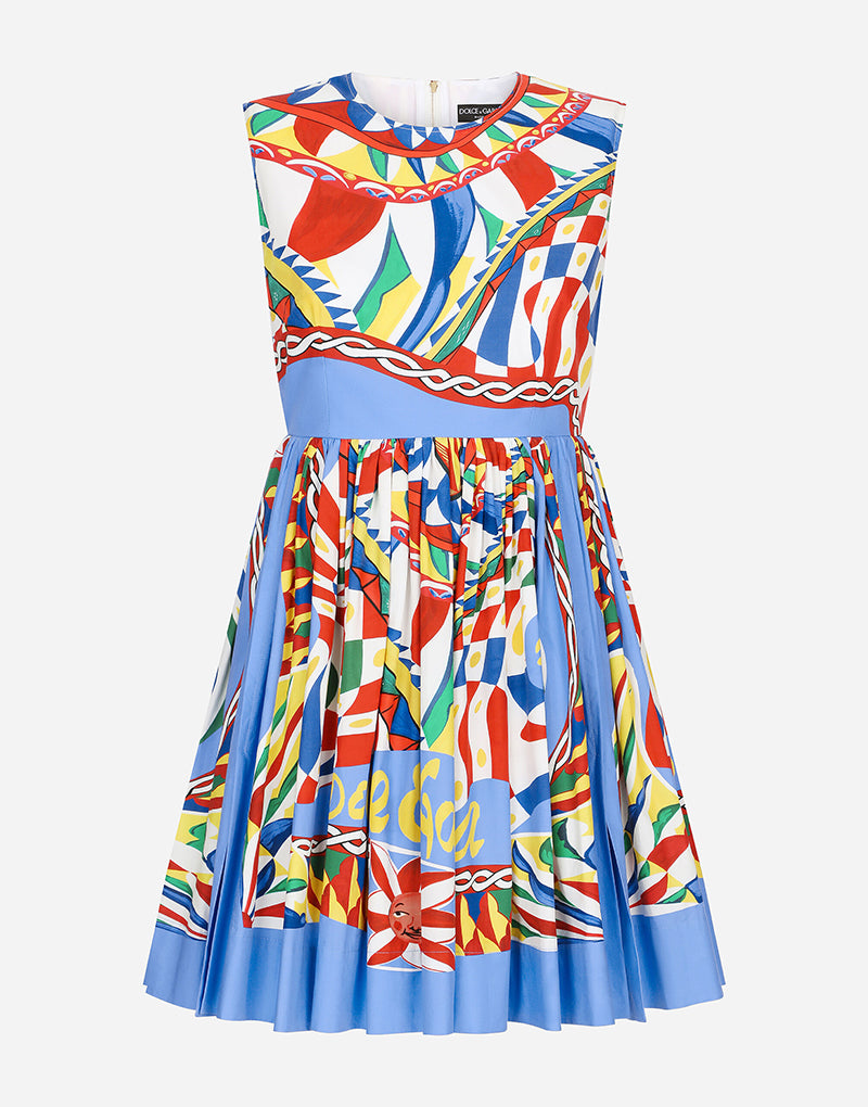 Women New Summer New Round Neck Printed Slim fit Large Swing dress High Waist A line Dress ESUNG