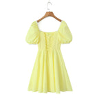 Spring Women Clothing Back Strap Waist Shaping Dress Short ZDShop