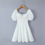 Spring Women Clothing Back Strap Waist Shaping Dress Short ZDShop