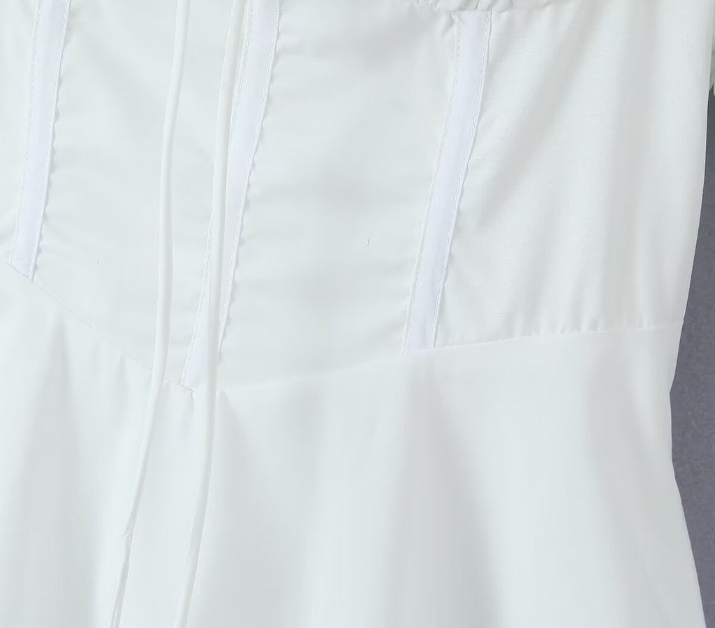 Spring Women Clothing Back Strap Waist Shaping Dress Short ZDShop