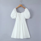 Spring Women Clothing Back Strap Waist Shaping Dress Short ZDShop