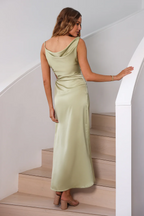 Winter Women Clothing Slim Hollow Out Cutout Swing Collar Slit Dress CHEN