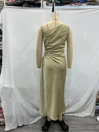 Winter Women Clothing Slim Hollow Out Cutout Swing Collar Slit Dress CHEN