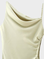 Winter Women Clothing Slim Hollow Out Cutout Swing Collar Slit Dress CHEN