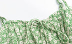 French Pastoral Fresh Vacation Printed Dress Spring High Waist Tight Waist Slip Dress PullWind