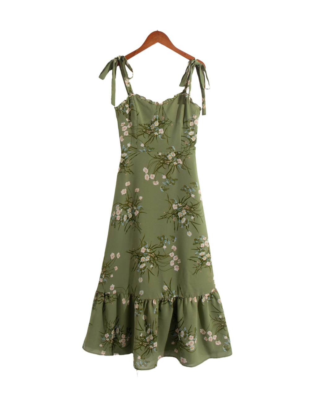 Summer French Minority Printed Lace up Cami Dress Beach Vacation Sexy Mid Length to PullWind