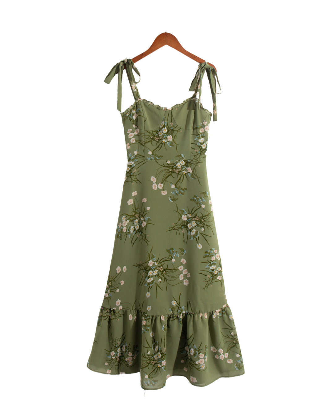 Summer French Minority Printed Lace up Cami Dress Beach Vacation Sexy Mid Length to PullWind