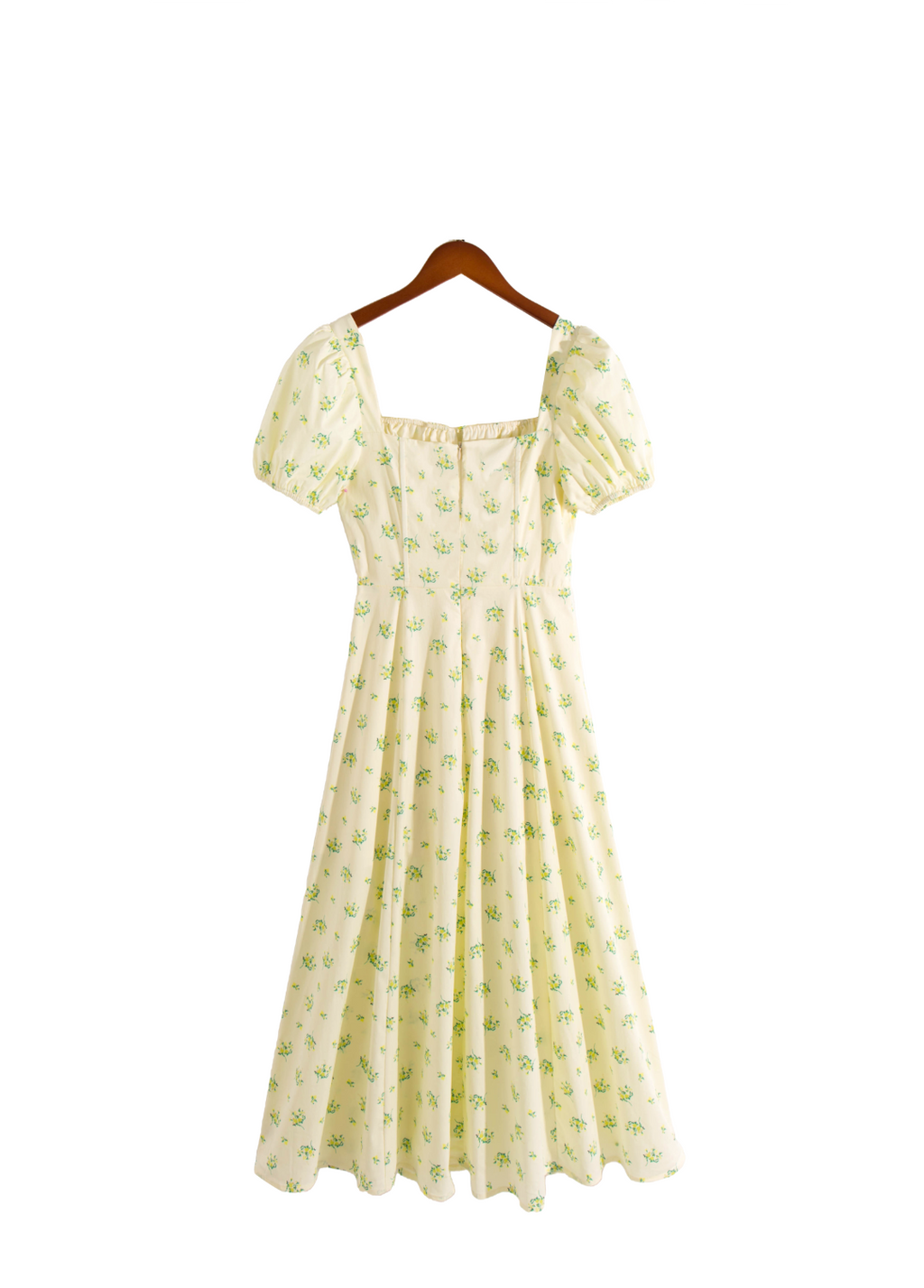 Spring Summer French Sweet Fresh Floral Dress for Women Slim Fit Slit Mid Length PullWind