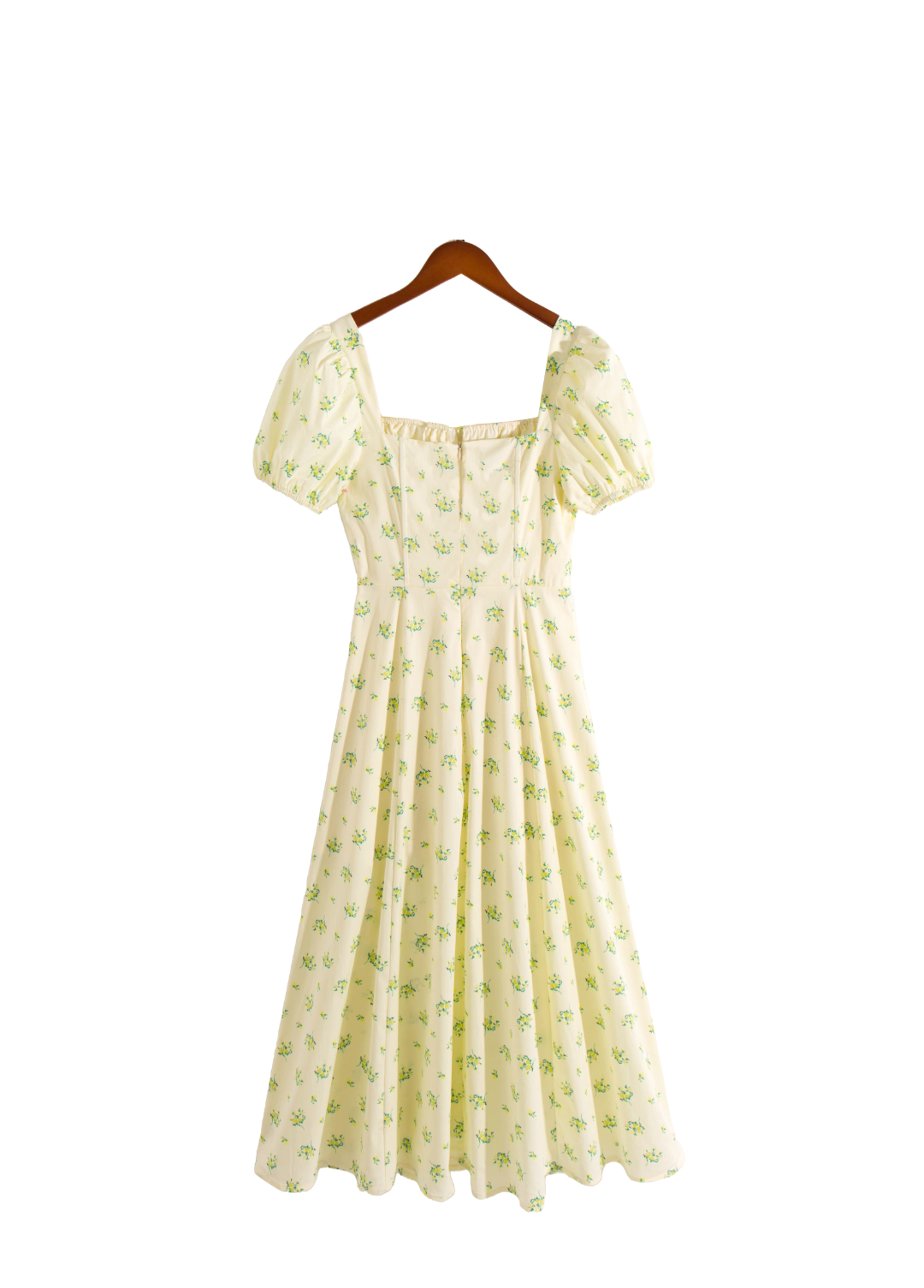 Spring Summer French Sweet Fresh Floral Dress for Women Slim Fit Slit Mid Length PullWind