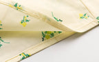 Spring Summer French Sweet Fresh Floral Dress for Women Slim Fit Slit Mid Length PullWind