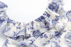 Spring Summer French Elegant Classical Printing Slip Dress Women Ruffled U Neck Maxi Dress PullWind