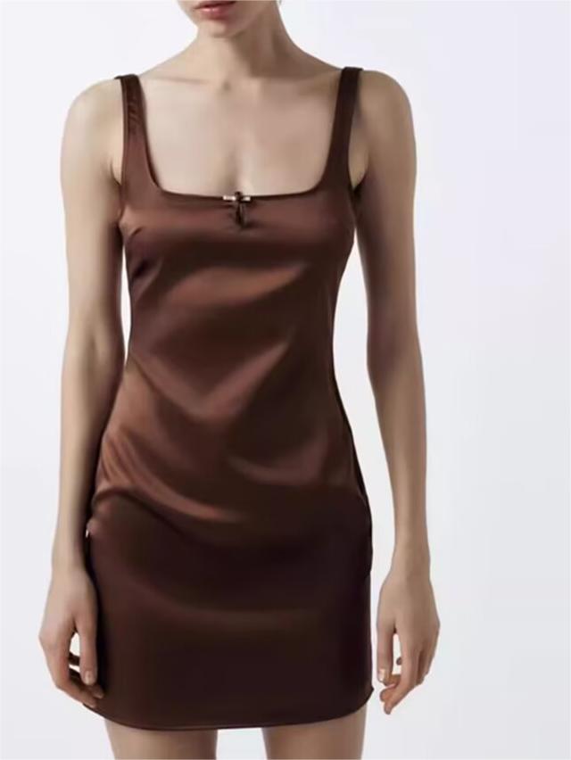 Winter Women Clothing Silk Satin Texture Underwear Dress Shell