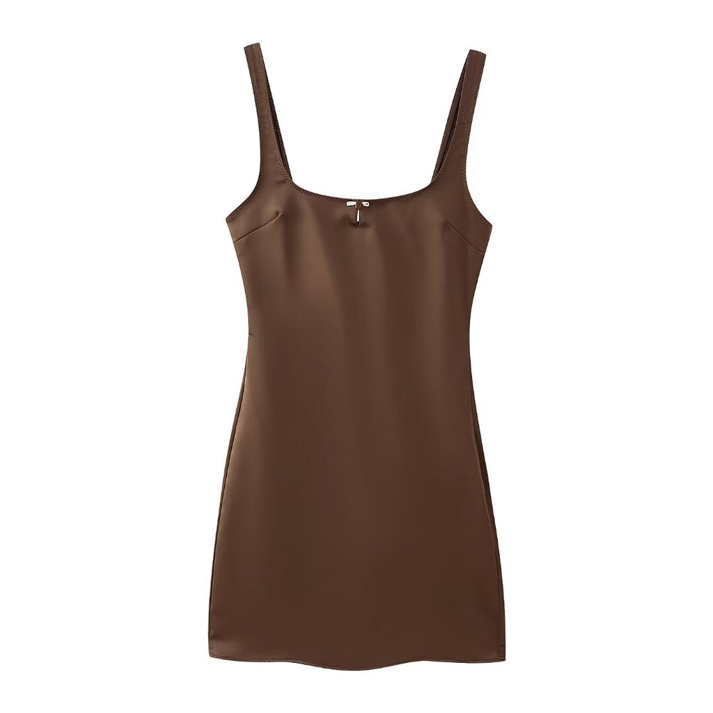 Winter Women Clothing Silk Satin Texture Underwear Dress Shell
