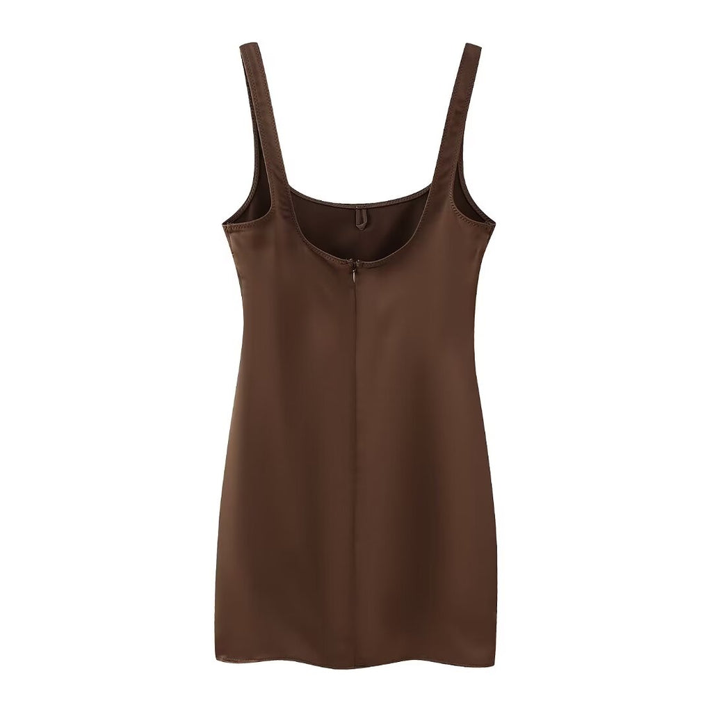 Winter Women Clothing Silk Satin Texture Underwear Dress Shell