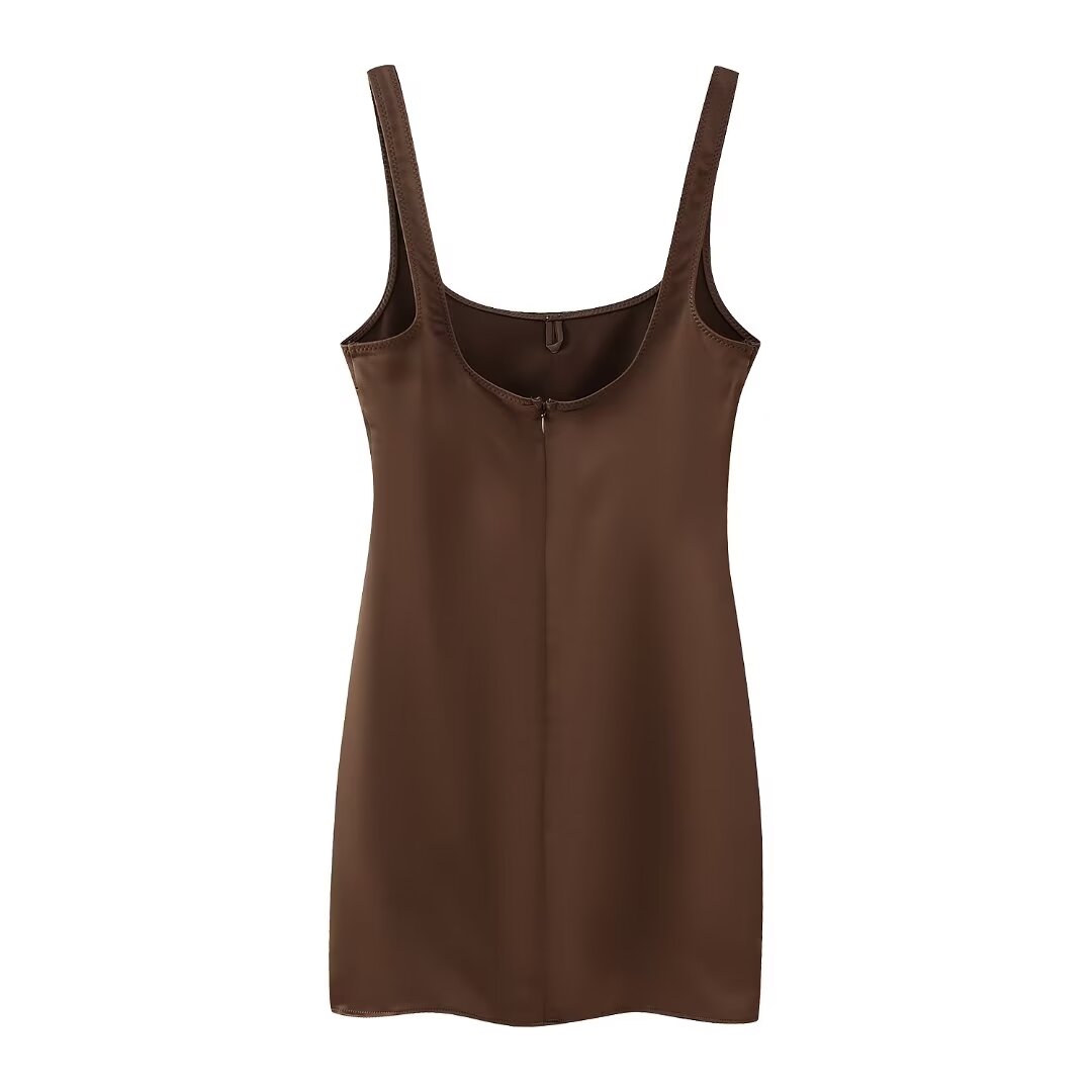 Winter Women Clothing Silk Satin Texture Underwear Dress Shell
