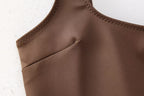 Winter Women Clothing Silk Satin Texture Underwear Dress Shell