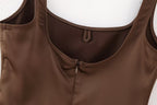 Winter Women Clothing Silk Satin Texture Underwear Dress Shell