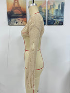 Spring Summer Beach Cover Up Solid Color Ultra Short Bell Sleeve Women Knitwear SERENDIPITY