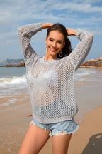 Summer Women Round Neck Five Pointed Star Sexy Cutout Pullover Women Knitwear SERENDIPITY