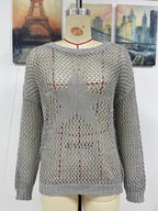 Summer Women Round Neck Five Pointed Star Sexy Cutout Pullover Women Knitwear SERENDIPITY