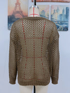 Summer Women Round Neck Five Pointed Star Sexy Cutout Pullover Women Knitwear SERENDIPITY