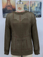 Summer Women Knitwear Round Neck Love Beach Cover Up Vacation Solid Color Women Knitwear SERENDIPITY
