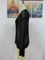 Summer Women Knitwear Round Neck Love Beach Cover Up Vacation Solid Color Women Knitwear SERENDIPITY