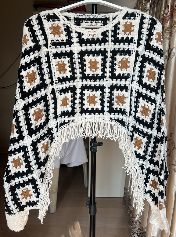 Nueva alfombra de borlas huecas de ganchillo de verano para mujer Aguja de ganchillo