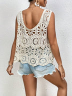 Women Summer New Woven Hollow Vest Top Crochet hook Reddy