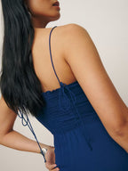 Summer High Waist Sexy Side Split Hem Sling Mid Length Dress OMI