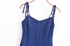 Summer High Waist Sexy Side Split Hem Sling Mid Length Dress OMI