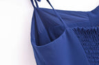 Summer High Waist Sexy Side Split Hem Sling Mid Length Dress OMI