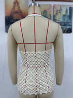 Spring Summer Hollow Out Cutout Beach Holiday Knitted Blouse Coat Beach SERENDIPITY