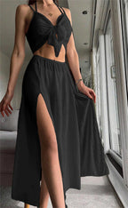 Beach Cover Up Sexy Dress Beach Two Piece Set Seaside Vacation Strap Skirt Set Women Menara